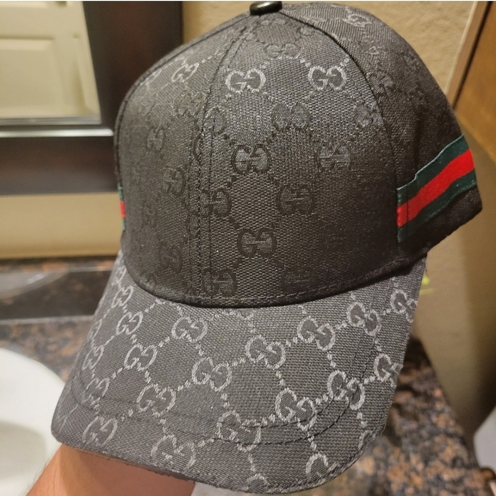 Gucci Black Monogram Baseball Cap - Picture 7 of 9